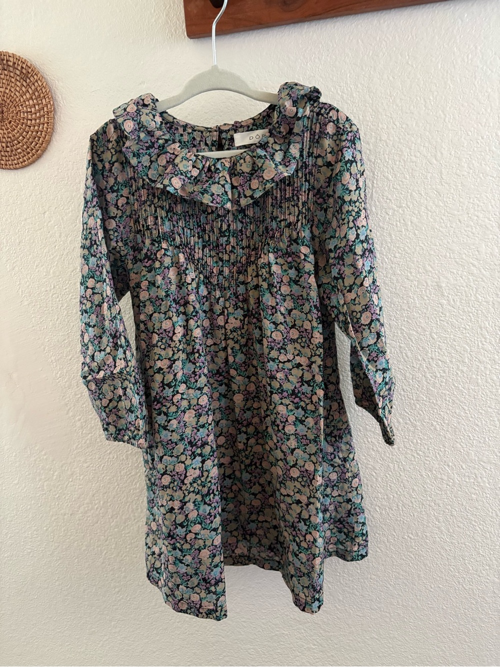 DÔEN floral smocked girls dress